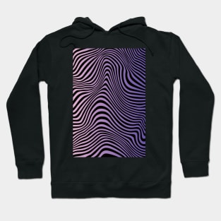 Purple Liquid Marble Wave Lines Op Art Abstract Hoodie